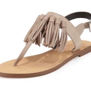 Rebecca Minkoff Taupe Fringe Sandals 8.5